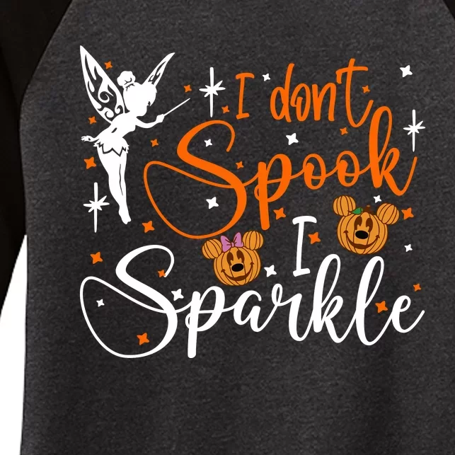 Tinkerbell I Dont Spook I Halloween Women's Tri-Blend 3/4-Sleeve Raglan Shirt