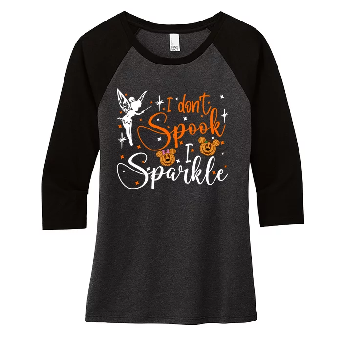 Tinkerbell I Dont Spook I Halloween Women's Tri-Blend 3/4-Sleeve Raglan Shirt