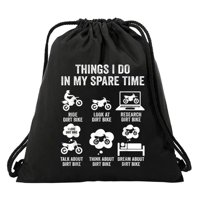 Things I Do In My Spare Time Funny Dirt Bike Motocross Biker Drawstring Bag