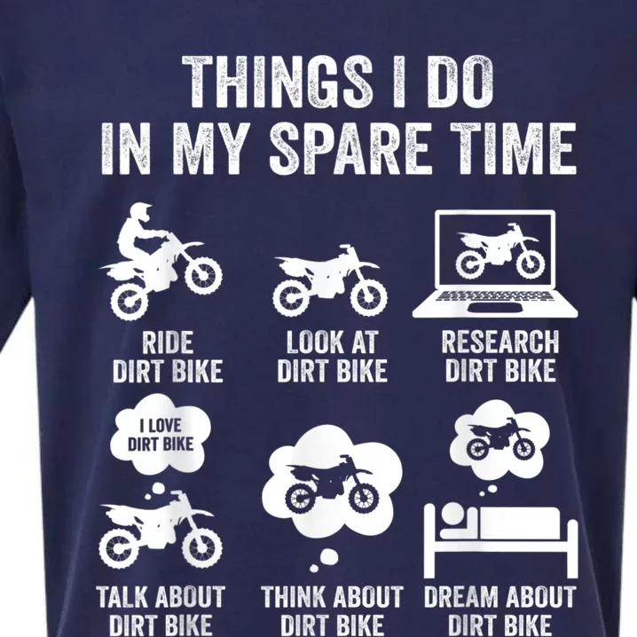 Things I Do In My Spare Time Funny Dirt Bike Motocross Biker Sueded Cloud Jersey T-Shirt