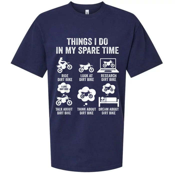 Things I Do In My Spare Time Funny Dirt Bike Motocross Biker Sueded Cloud Jersey T-Shirt