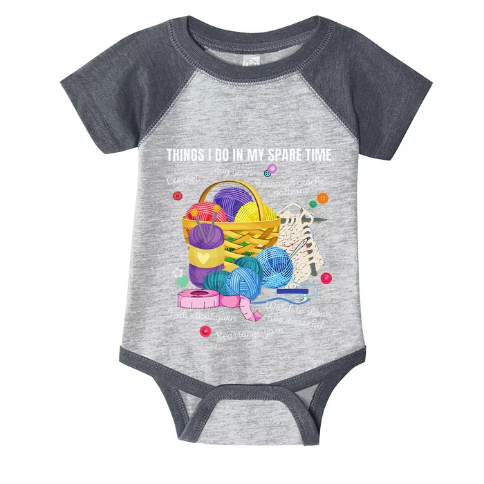 Things I Do In My Spare Time Crochet Lovers Arts And Crafts Infant Baby Jersey Bodysuit