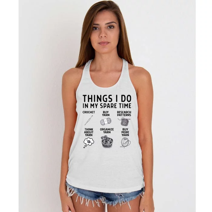 Things I Do In My Spare Time Crochet Women's Knotted Racerback Tank