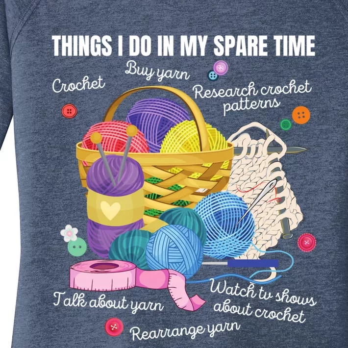 Things I Do In My Spare Time Crochet Lovers Arts And Crafts Cute Gift Women's Perfect Tri Tunic Long Sleeve Shirt