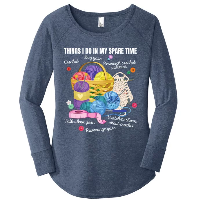 Things I Do In My Spare Time Crochet Lovers Arts And Crafts Cute Gift Women's Perfect Tri Tunic Long Sleeve Shirt