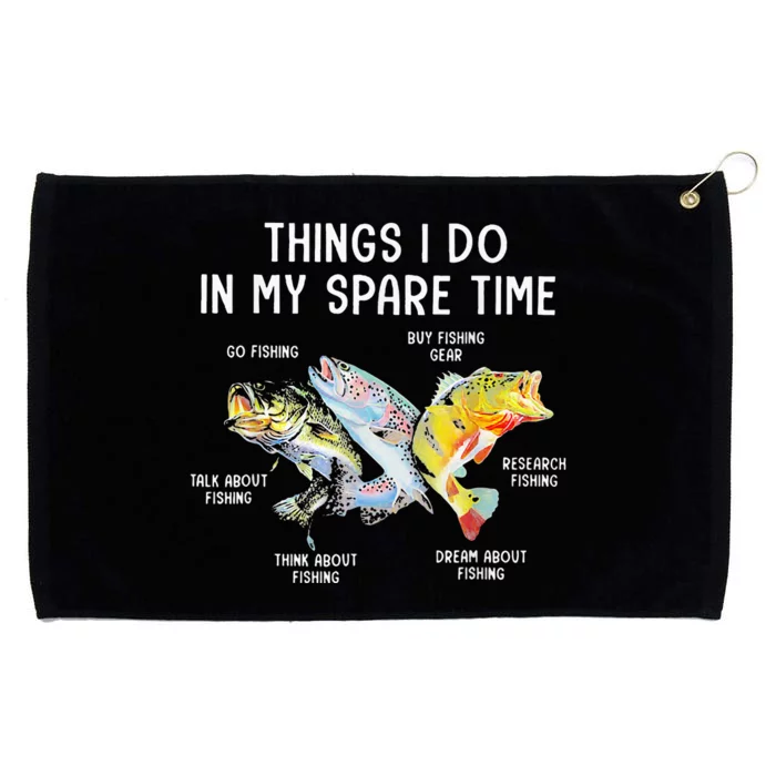 Things I Do In My Spare Time Funny Fishing Grommeted Golf Towel