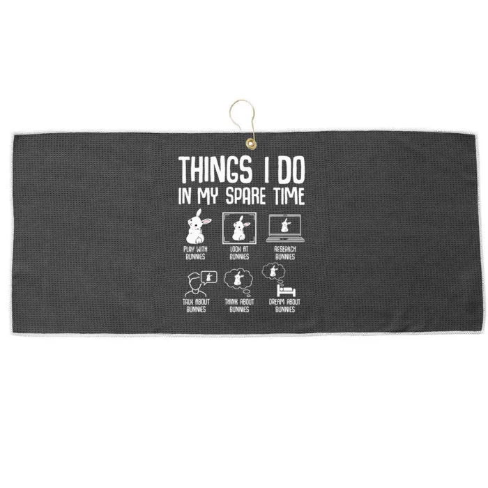 Things I Do In My Spare Time Bunny Rabbit Large Microfiber Waffle Golf Towel