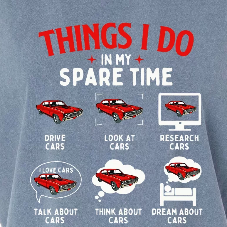 Things I Do In My Spare Time Car Lover Engine Mechanic Garment-Dyed Women's Muscle Tee