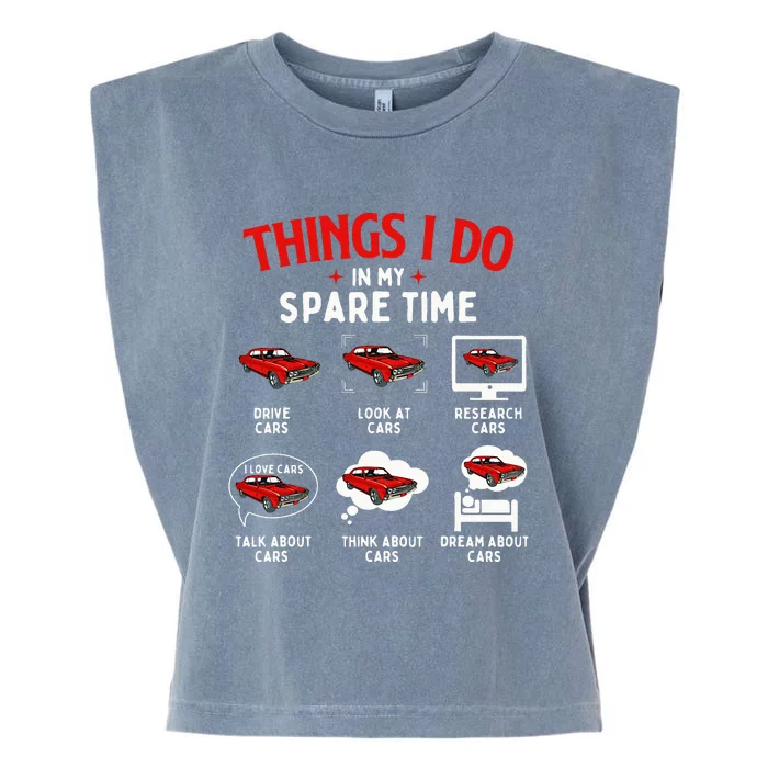 Things I Do In My Spare Time Car Lover Engine Mechanic Garment-Dyed Women's Muscle Tee