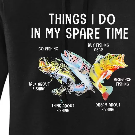 Things I Do In My Spare Time Funny Fishing Women's Pullover Hoodie