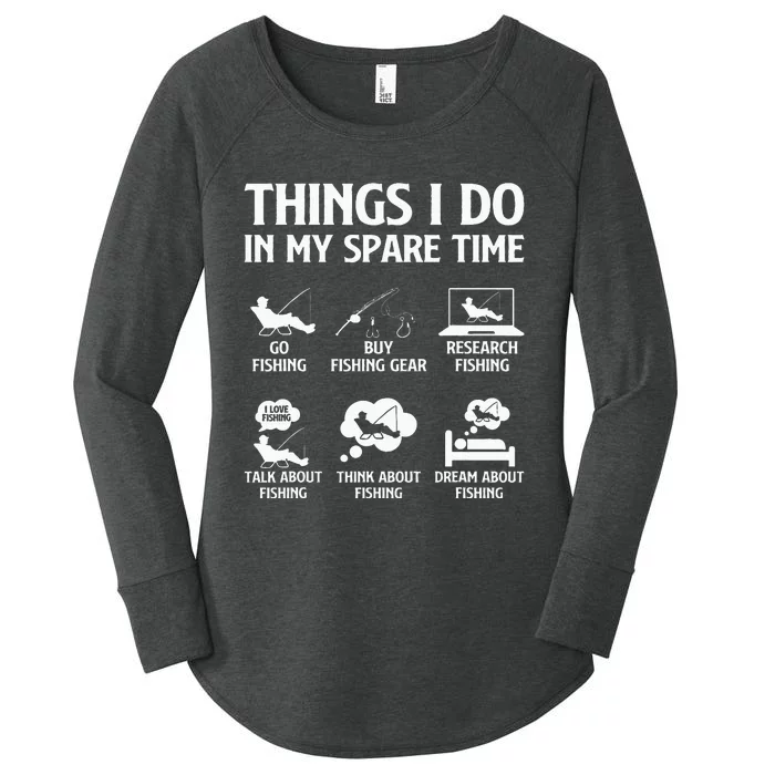 Things I Do In My Spare Time Fishing Women's Perfect Tri Tunic Long Sleeve Shirt