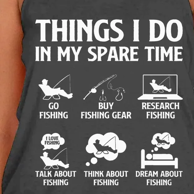 Things I Do In My Spare Time Fishing Women's Knotted Racerback Tank