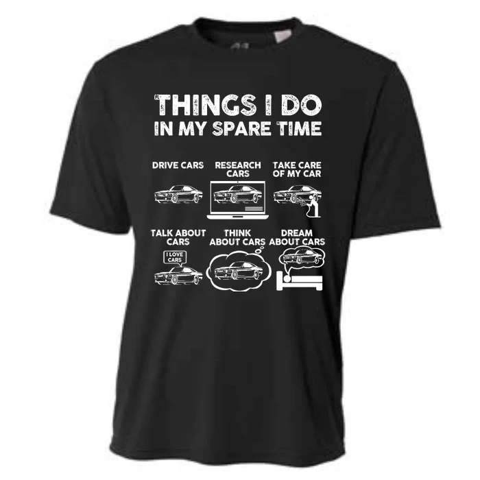 Things I Do In My Spare Time Funny Car Guy Car Enthusiast Cooling Performance Crew T-Shirt