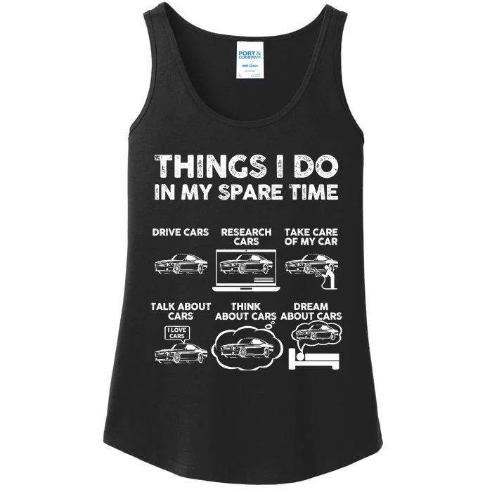 Things I Do In My Spare Time Funny Car Guy Car Enthusiast Ladies Essential Tank