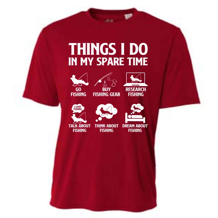 Things I Do In My Spare Time Fishing Bass Fishing Cooling Performance Crew T-Shirt