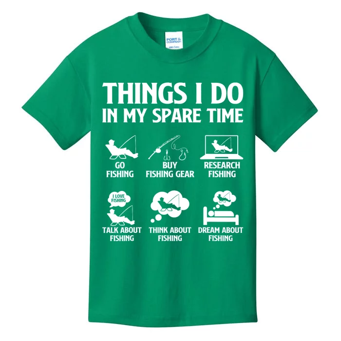 Things I Do In My Spare Time Fishing Bass Fishing Kids T-Shirt