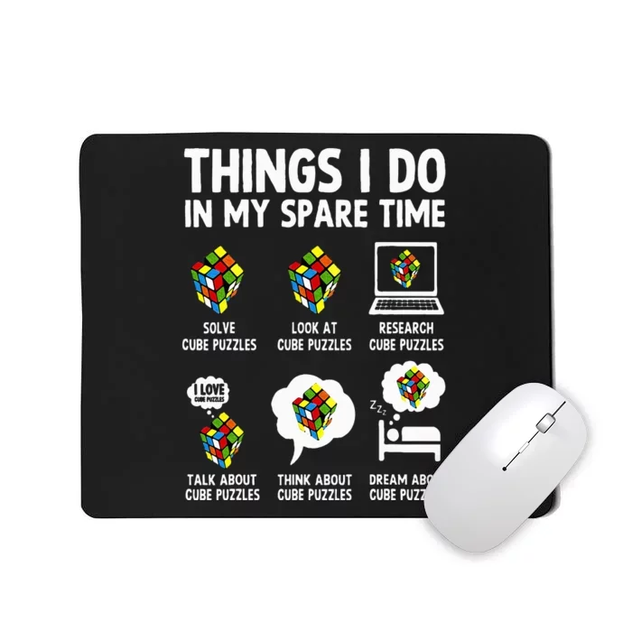 Things I Do In My Spare Time Cube Puzzle Speed Cubing Mousepad