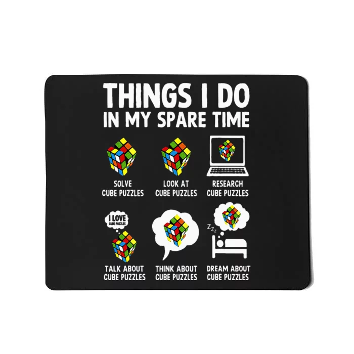 Things I Do In My Spare Time Cube Puzzle Speed Cubing Mousepad