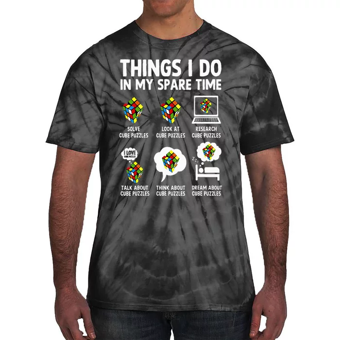 Things I Do In My Spare Time Cube Puzzle Speed Cubing Tie-Dye T-Shirt