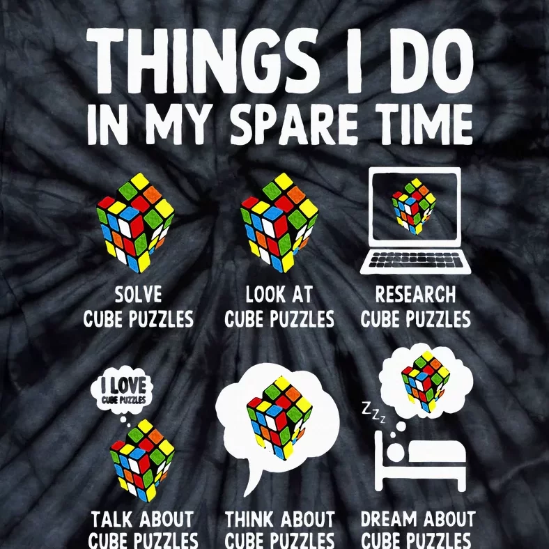 Things I Do In My Spare Time Cube Puzzle Speed Cubing Tie-Dye T-Shirt