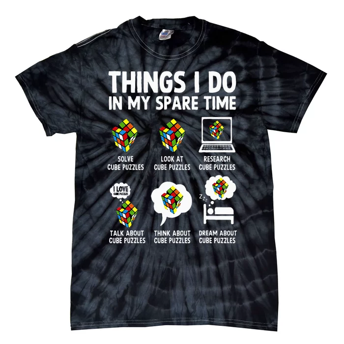 Things I Do In My Spare Time Cube Puzzle Speed Cubing Tie-Dye T-Shirt