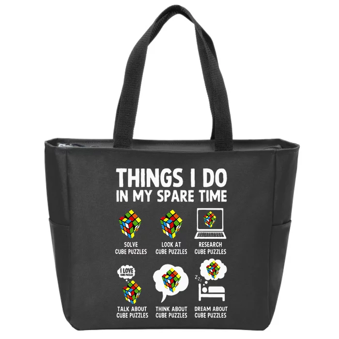 Things I Do In My Spare Time Cube Puzzle Speed Cubing Zip Tote Bag