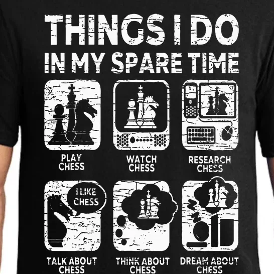 Things I Do In My Spare Time Chess Player Funny Chess Lover Pajama Set