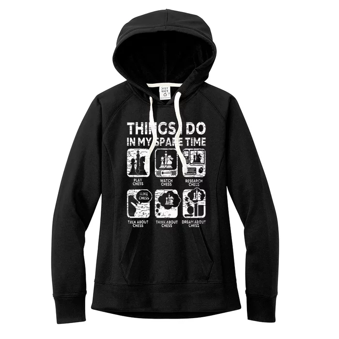 Things I Do In My Spare Time Chess Player Funny Chess Lover Women's Fleece Hoodie