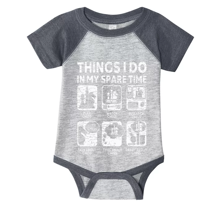 Things I Do In My Spare Time Chess Player Funny Chess Lover Infant Baby Jersey Bodysuit