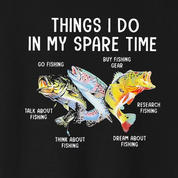 Things I Do In My Spare Time Funny Fishing Women's Crop Top Tee