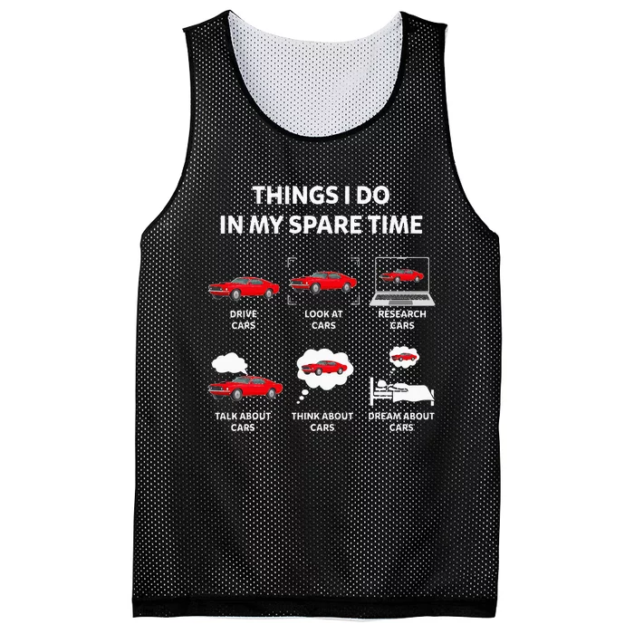 Things I Do In My Spare Time Drive Cars Look At Cars Funny Mesh Reversible Basketball Jersey Tank