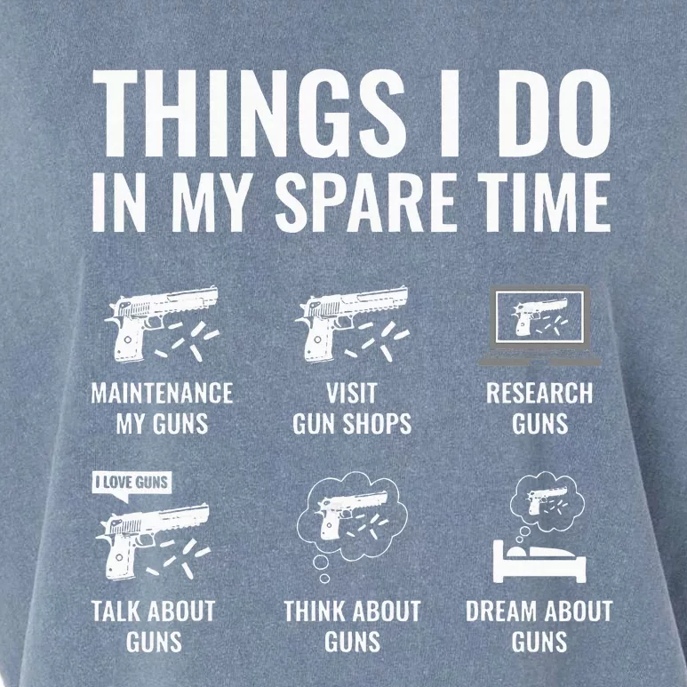 Things I Do In My Spare Time Funny Gun Lover Gun Enthusiast Garment-Dyed Women's Muscle Tee