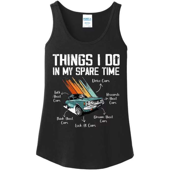 Things I Do In My Spare Time Funny Car Enthusiast Car Lover Ladies Essential Tank