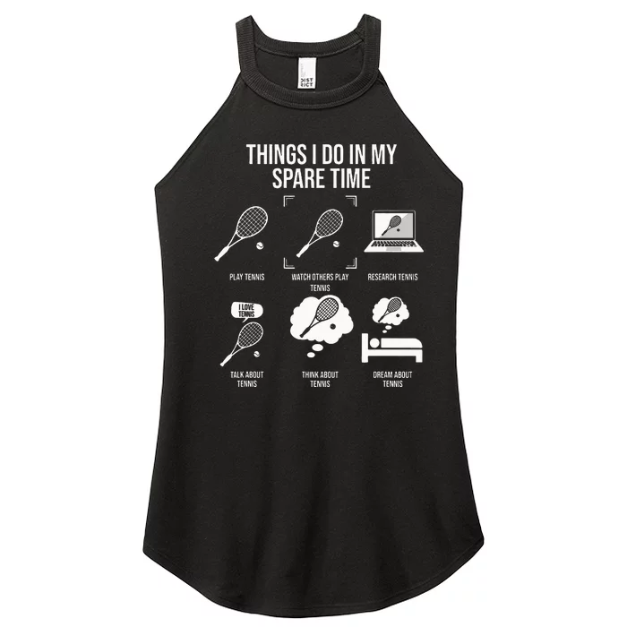 Things I Do In My Spare Time Funny Tennis Player Women’s Perfect Tri Rocker Tank