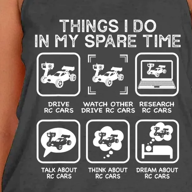 Things I Do In My Spare Time RC Car Racing Racers Enthusiast Women's Knotted Racerback Tank