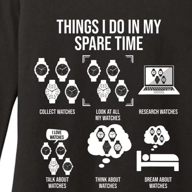 Things I Do In My Spare Time Horologist Watch Collector Womens CVC Long Sleeve Shirt