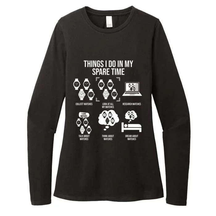 Things I Do In My Spare Time Horologist Watch Collector Womens CVC Long Sleeve Shirt