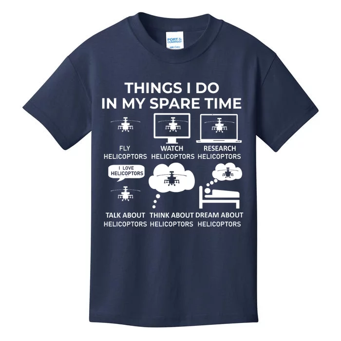 Things I Do In My Spare Time Helicoptors Kids T-Shirt