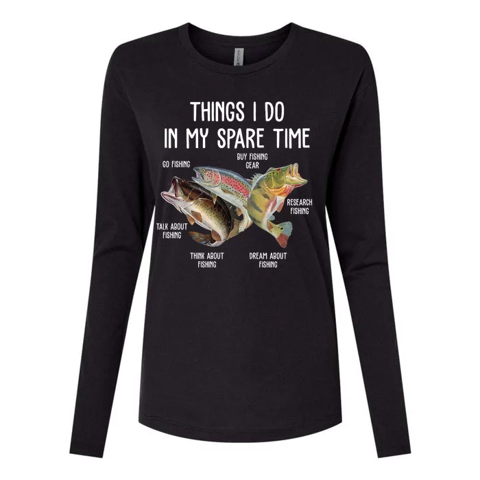 Thing I Do In My Spare Time Fishing Funny Womens Cotton Relaxed Long Sleeve T-Shirt