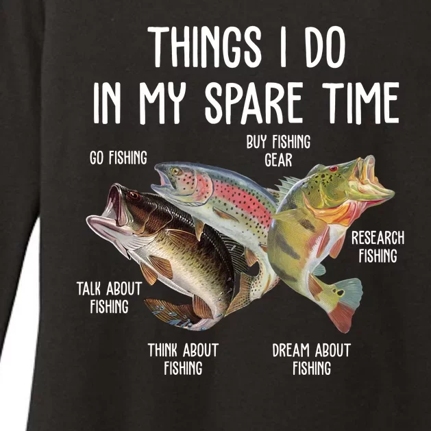 Thing I Do In My Spare Time Fishing Funny Womens CVC Long Sleeve Shirt