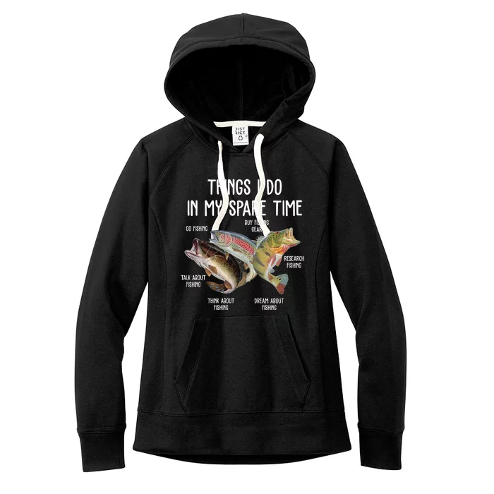 Thing I Do In My Spare Time Fishing Funny Women's Fleece Hoodie