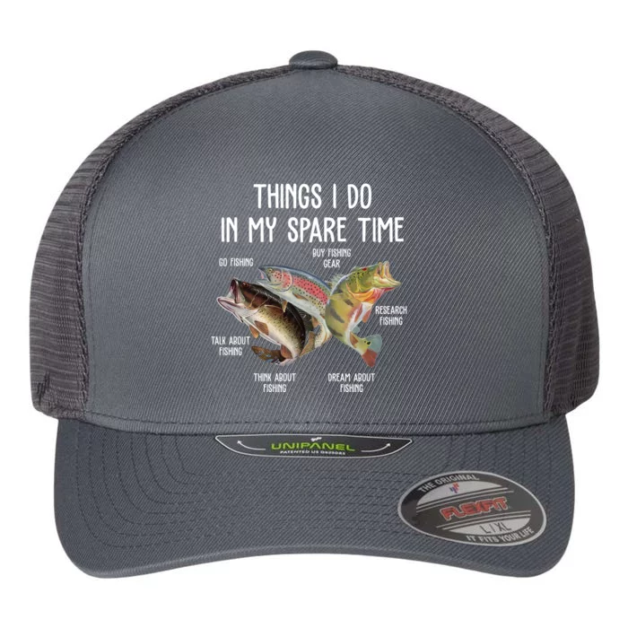 Thing I Do In My Spare Time Fishing Funny Flexfit Unipanel Trucker Cap