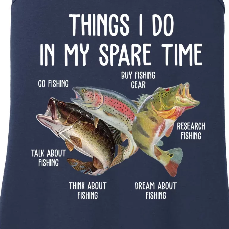 Thing I Do In My Spare Time Fishing Funny Ladies Essential Tank