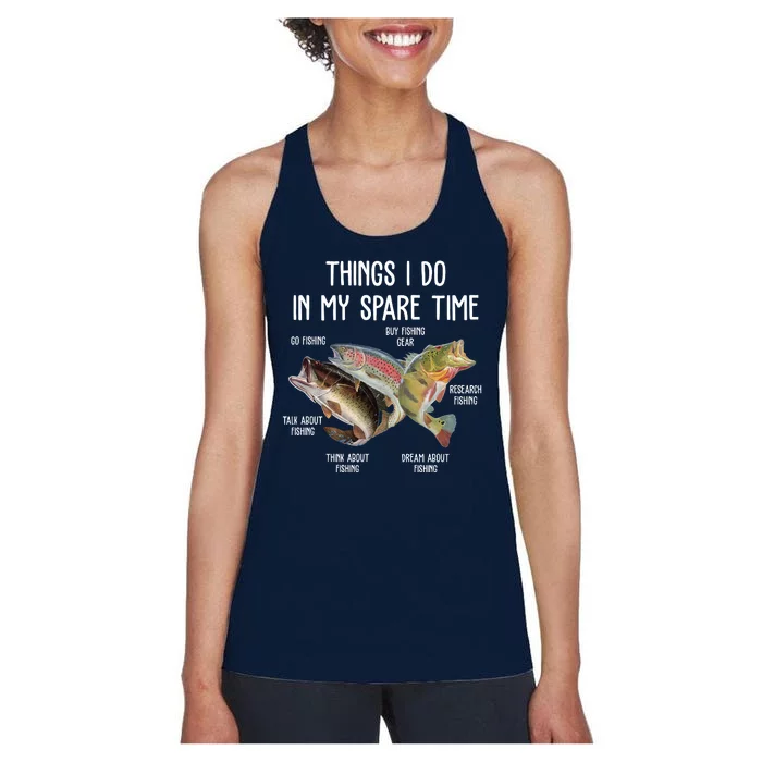 Thing I Do In My Spare Time Fishing Funny Women's Racerback Tank