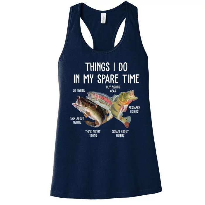 Thing I Do In My Spare Time Fishing Funny Women's Racerback Tank