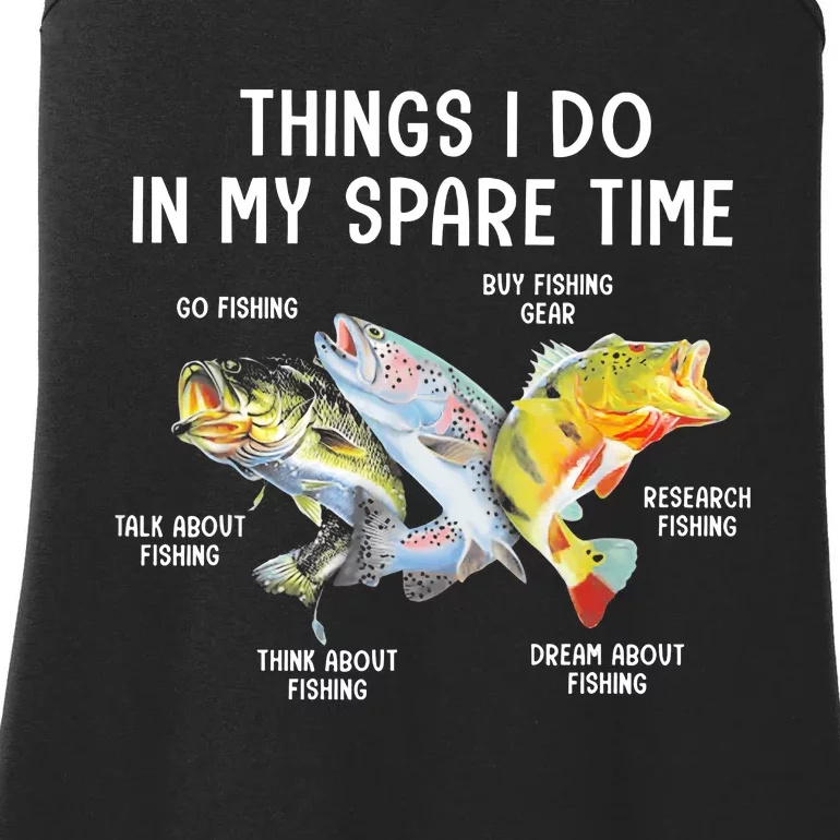 Things I Do In My Spare Time Funny Fishing Ladies Essential Tank