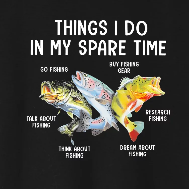 Things I Do In My Spare Time Funny Fishing Women's Crop Top Tee