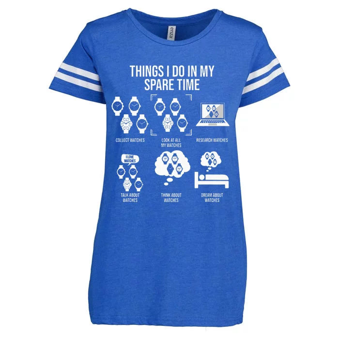 Things I Do In My Spare Time Horologist Watch Collector Enza Ladies Jersey Football T-Shirt