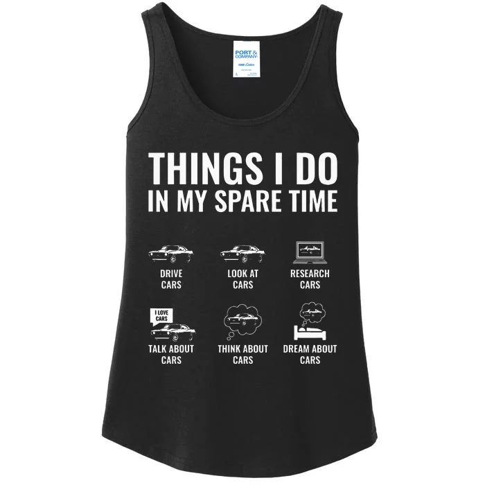 Things I Do In My Spare Time Funny Car Guy Car Enthusiast Ladies Essential Tank