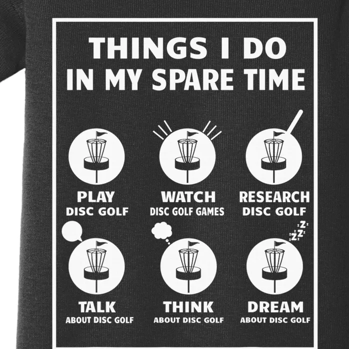 Things I Do In My Spare Time Disc Golf Frisbee Lover Funny Baby Bodysuit